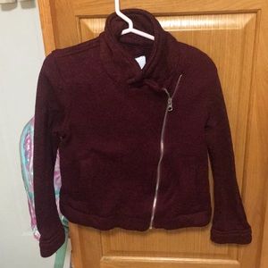 Burgendy zip up coat